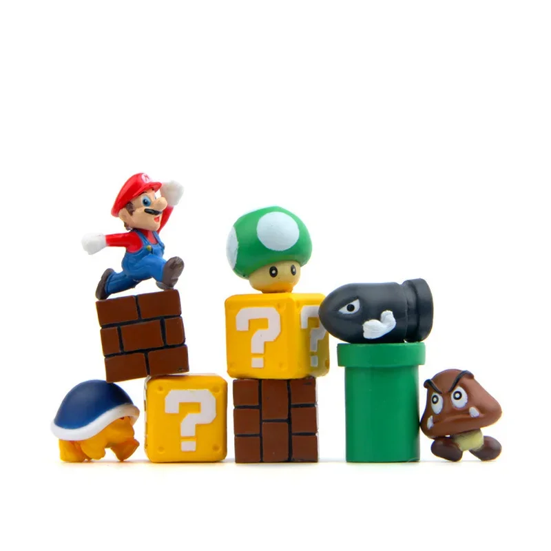 10 Pz Super Mario Bros Figure Lotto Jouet Mario Figure Toys Proiettile Fungo Tartaruga Giocattoli Creativi Modello Action Figure 1.3 ~ 2.5Cm