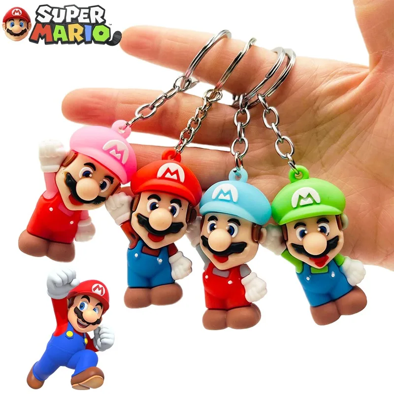 Super Mario Bros Figure Pendenti Portachiavi Borsa Giocattolo Charm Portachiavi Per Bambini Cute Mario Character Model Hanging Decoration Gifts