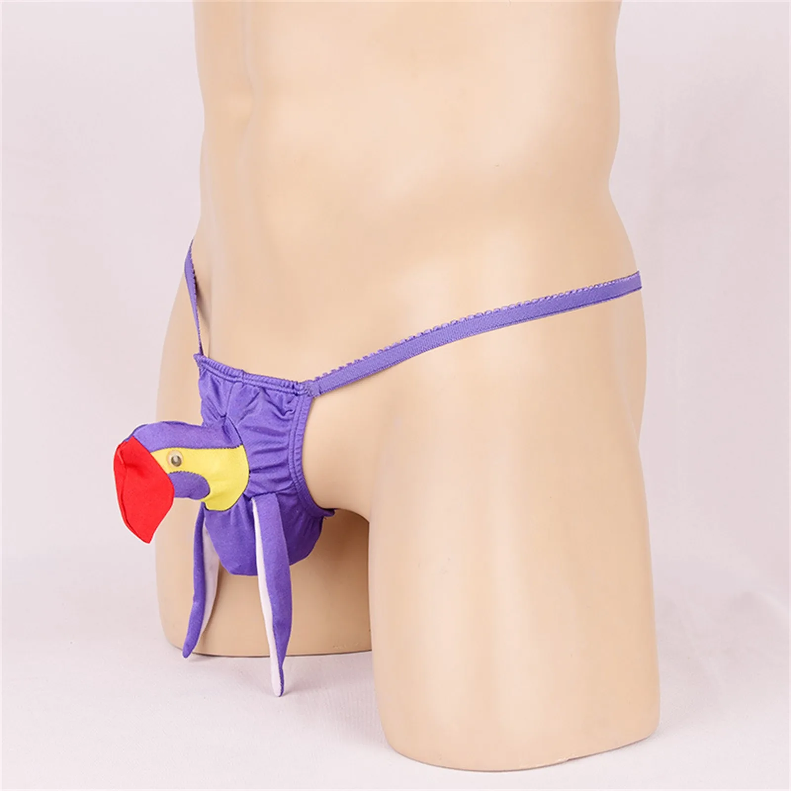 Mutandine Erotiche Da Uomo Regalo Sexy G-String U-Convesso Pappagallo Faccia Lace Up Tangas Sexy Glutei Aperti Mankini Animali Perizoma Gay Pantys