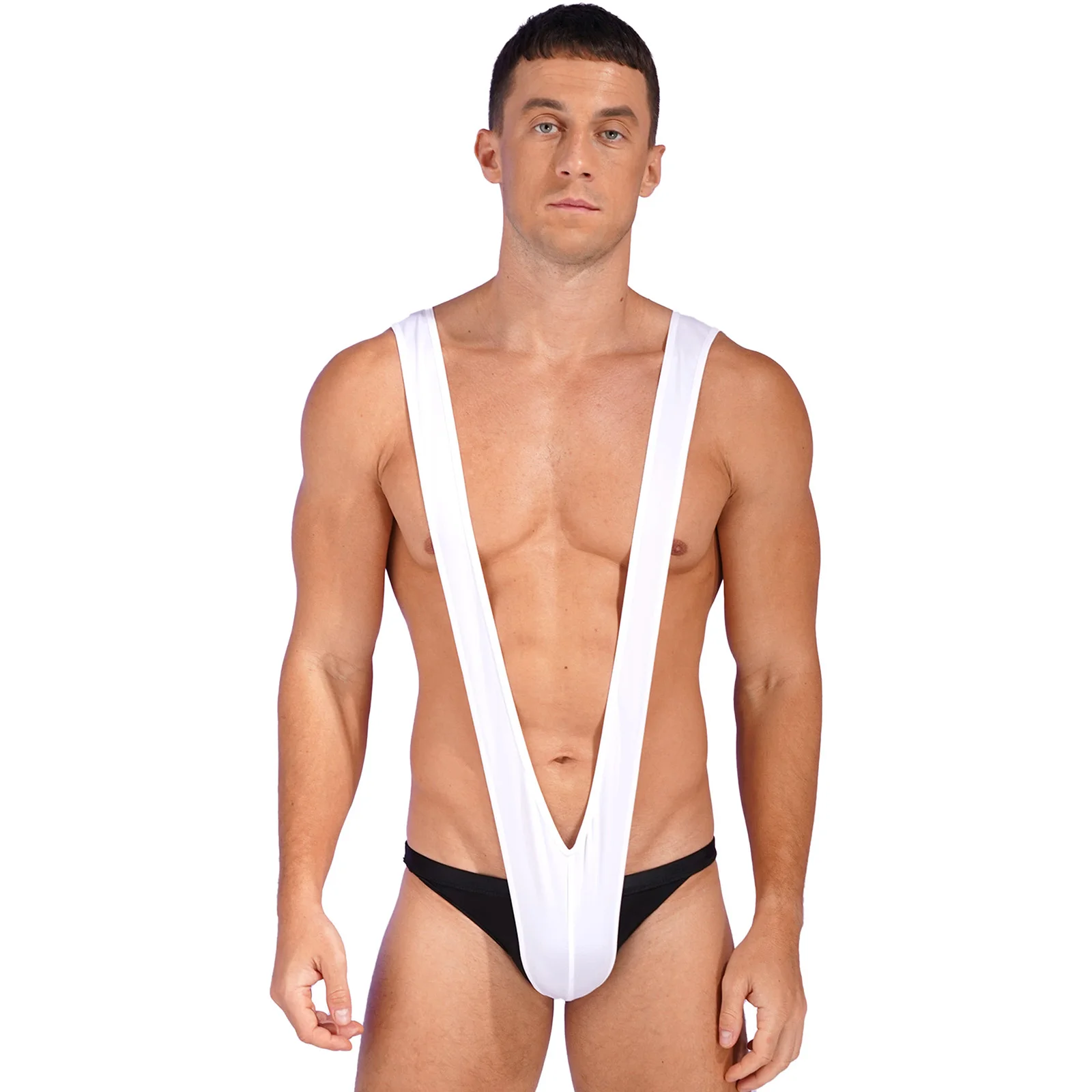 Costume Da Bagno Monokini Con Scollo A V Profondo Da Uomo Lingerie Costume Da Bagno Intero Costume Da Bagno Tinta Unita Costume Da Bagno Mankini
