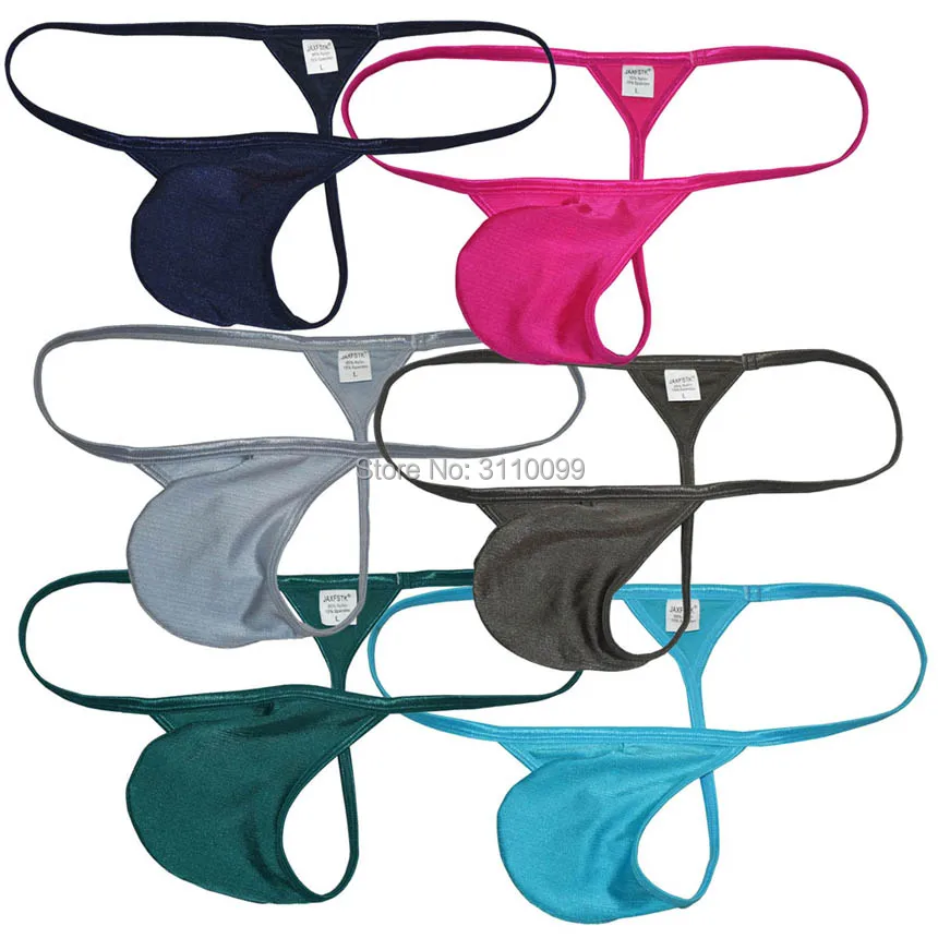 Degli Uomini Quick-Dry Di Colore Puro Ventilare Liscio Morbido Sacchetto Perizoma Bikini Mens Glisten Thong Mankini Biancheria Intima G- Stringhe Late