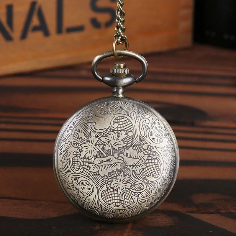 Retro Design Hollow Gear Fob Watch Vintage Bronze Pocket Watch Collana Pendente A Catena Ll @ 17