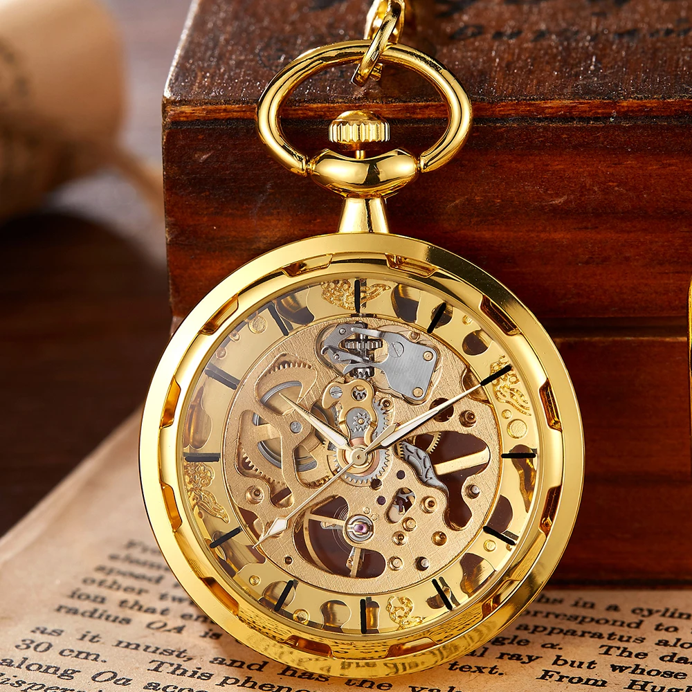 Rame Steampunk Vintage Pocket Watch Collana Pendente Hollow Pocket Fob Orologi Uomo Donna Hollow Gear Relojes De Bolsillo