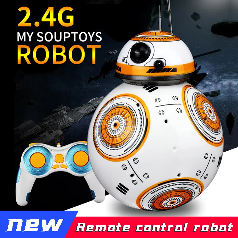 Bb8 Force Intelligent Rc Robot Giocattolo 2.4G Telecomando Bb8 Ball Robots Rotazione Della Danza Con Luce E Musica Robot Regalo Giocattolo Per Bambini