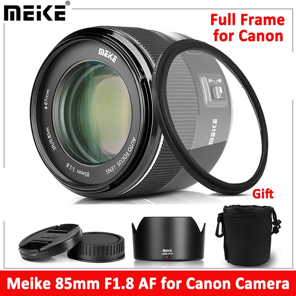 Meike 85Mm F/1.8 Per Obiettivo Canon Full Frame Messa A Fuoco Automatica Portrait Prime Lens Per Fotocamere Reflex Digitali Canon Eos Ef Mount