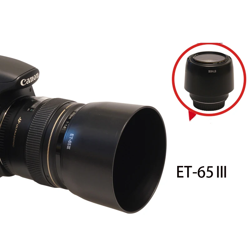 Paraluce Per Fotocamera Canon Bizoe Et-65 100-300 Obiettivo 100 F2 135Mm F2.8 85Mm1.8Usm 70-210 3.5-4.5 Sunshield 58Mm Backbuttonaccessories