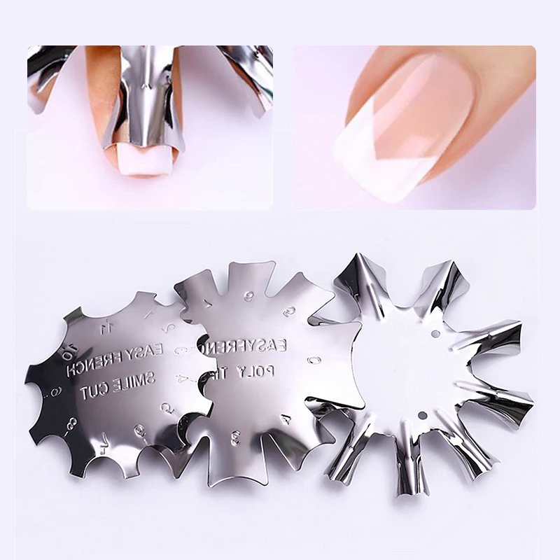 3 Stili French Manicure Nail Art Tool Edge Trimmer French Smile Line Deep V Cut Manicure Tool