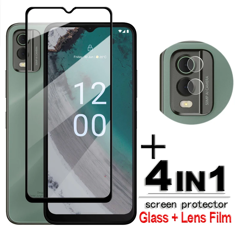 Per Nokia C32 Glass Per Nokia C32 4G Vetro Temperato 2.5D Full Cover Glue Screen Protector Per Nokia C32 Lens Film 6.5 Pollici
