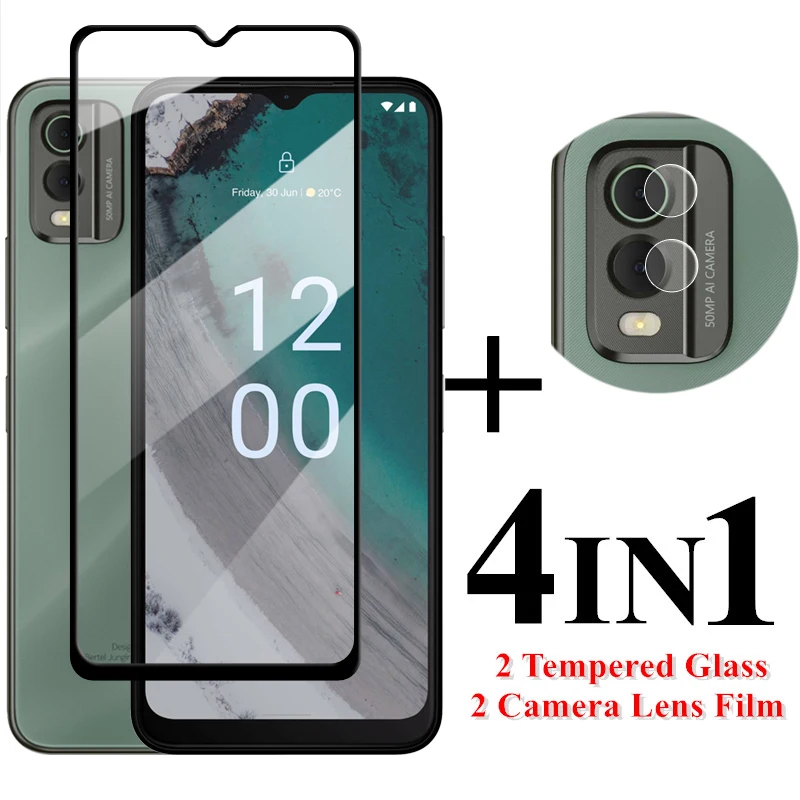Per Nokia C32 Screen Protector 6.5 Pollici Full Glue Cover Glass Per Nokia C32 4G Vetro Temperato Nokia C32 Obiettivo Della Fotocamera Flim