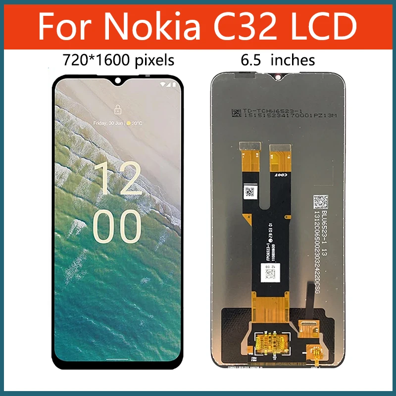 6.5 "Per Nokia C32 Display Lcd Touch Screen Digitizer Assembly Per Nokia C32 Display Parti Di Riparazione Di Ricambio