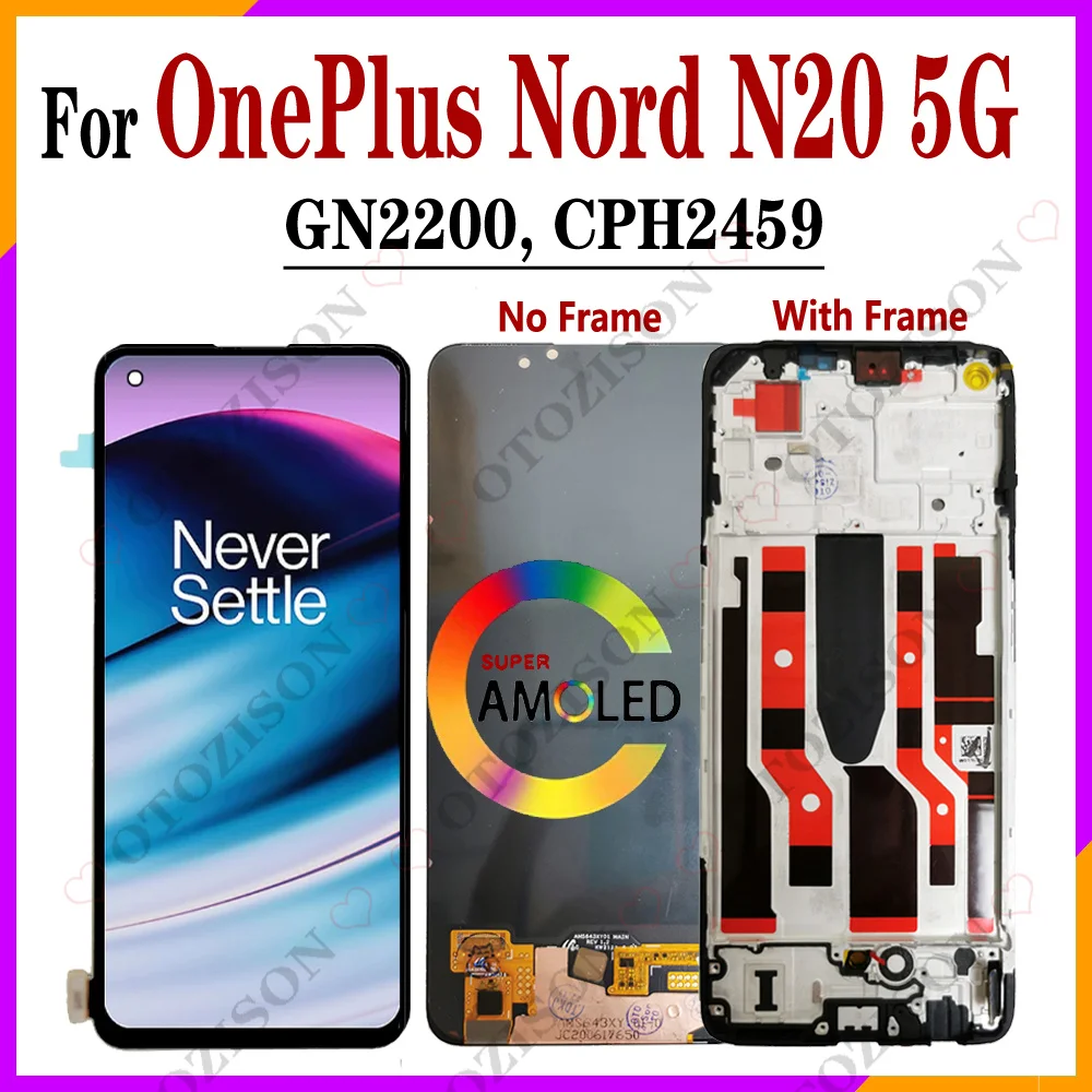 6.43 "Per Oneplus Nord N20 5G Lcd Con Cornice Gn2200 Cph2459 Schermo Touch Digitizer Assembly 1 + Nord N20 5G Sostituzione
