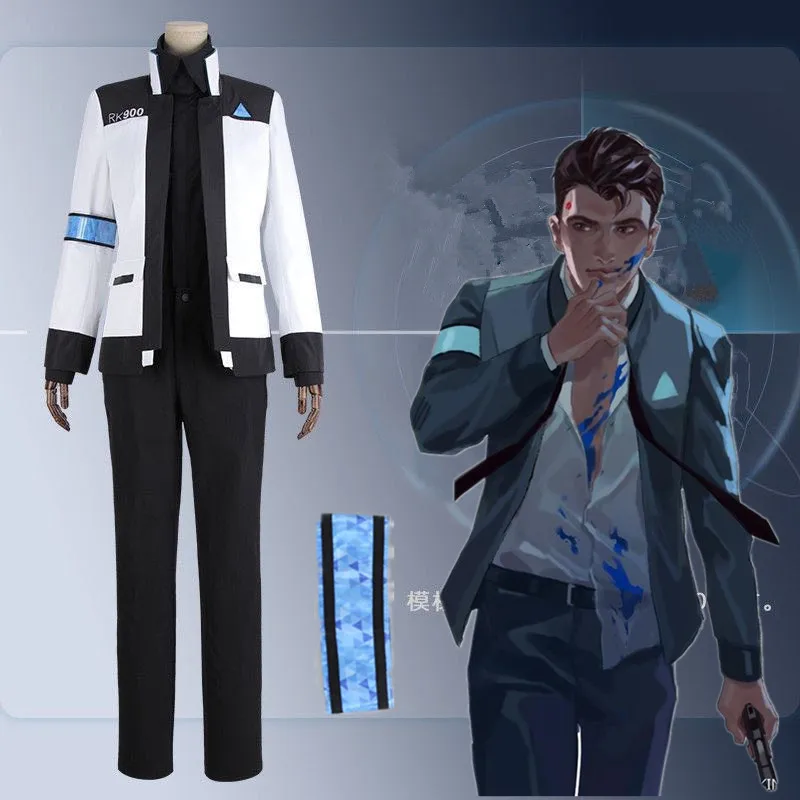 Detroit: Diventare Umani Connor Rk900 Agente Suit Uniform Cosplay Degli Uomini E Delle Donne Del Costume Di Halloween Cosplay Giubbotti Set Completo