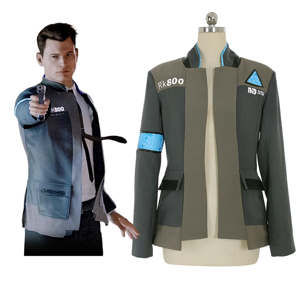 Gioco Detroit Diventa Human Connor Costume Cosplay Black Rk800 Jacket Connor Costume Costo Abito Cappotto Halloween Suit