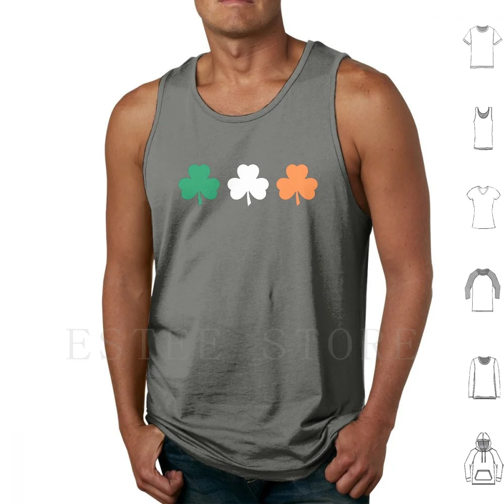 Day Shamrock Irlanda Flag Canotte Gilet Senza Maniche Giorno Paddy Day Shamrock Irish Flag Ginger Funny Humor Beer Drink