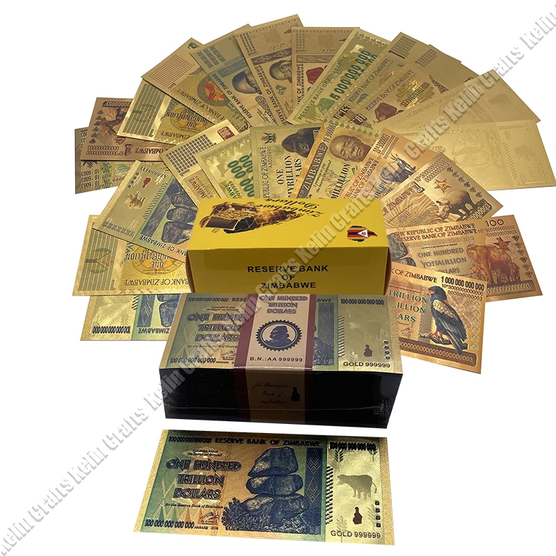 100 Pezzi Banconota In Oro Dello Zimbabwe Cento Trilioni Di Quantità Di Dollari Yottallion Banconota In Oro Dello Zimbabwe Per La Raccolta E Il Regalo