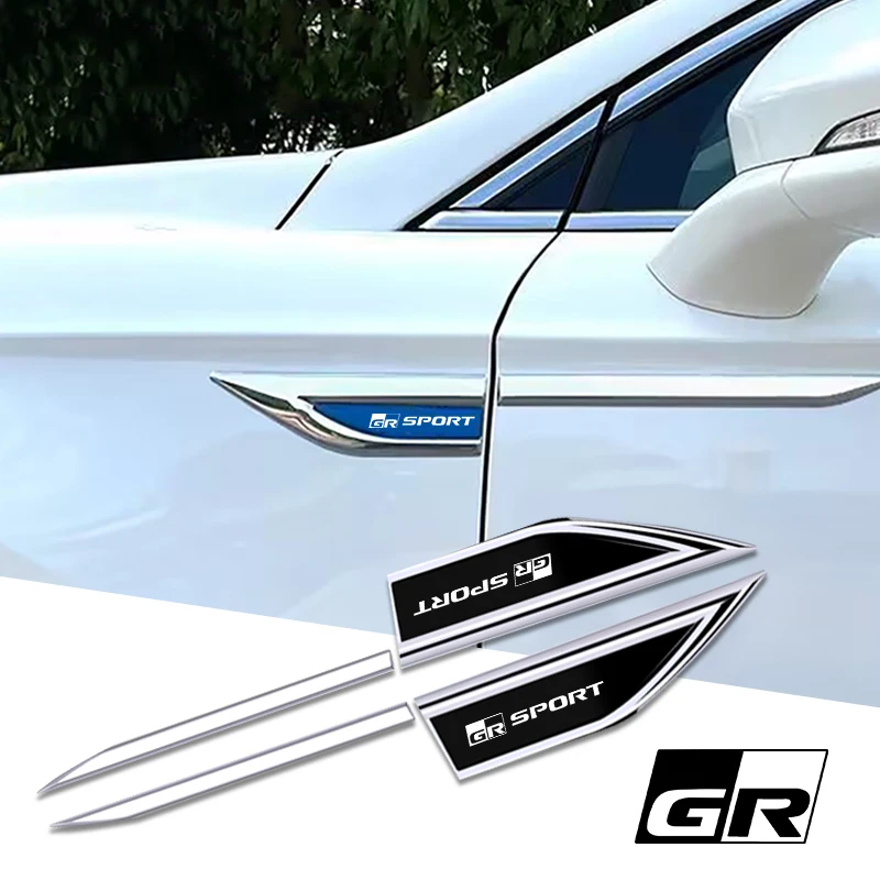 2Pcs Car Accessory Side Doors Blade Car Stickers Gr Sport For Toyota Yaris Supra Corolla Prius Harrier Camry Tacoma Venza Rav4