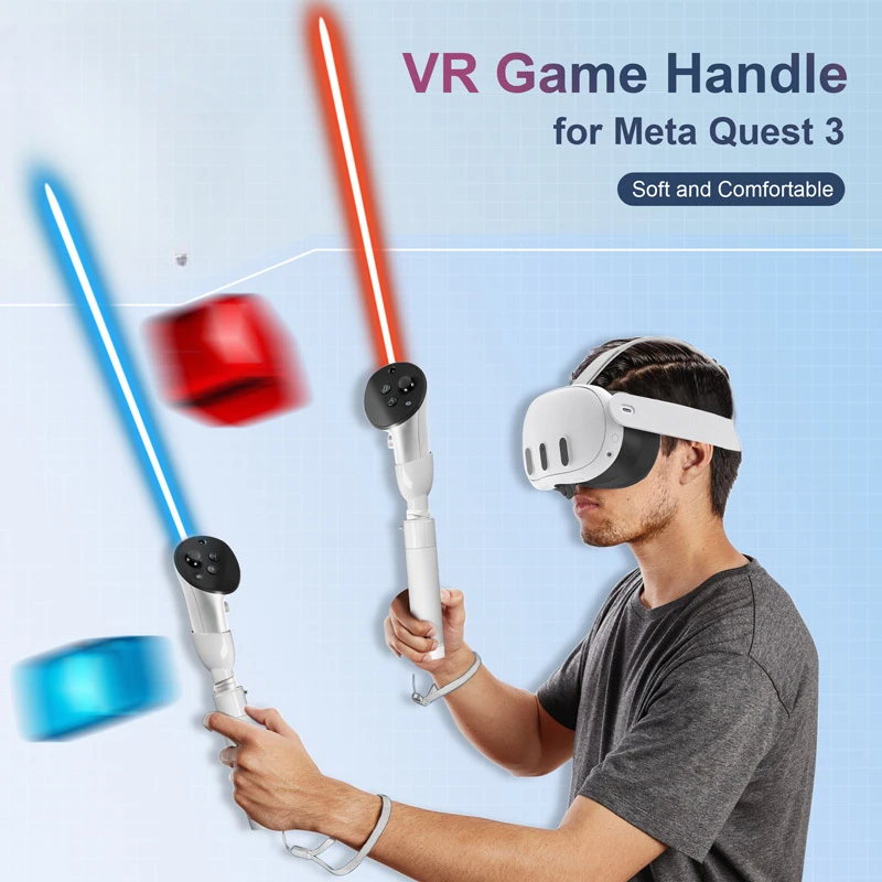 Per Meta Quest 3 Vr Controller Extension Grips Maniglia Playing Beat Saber Badminton Tennis Baseball Golf Club Accessori Per Giochi Vr