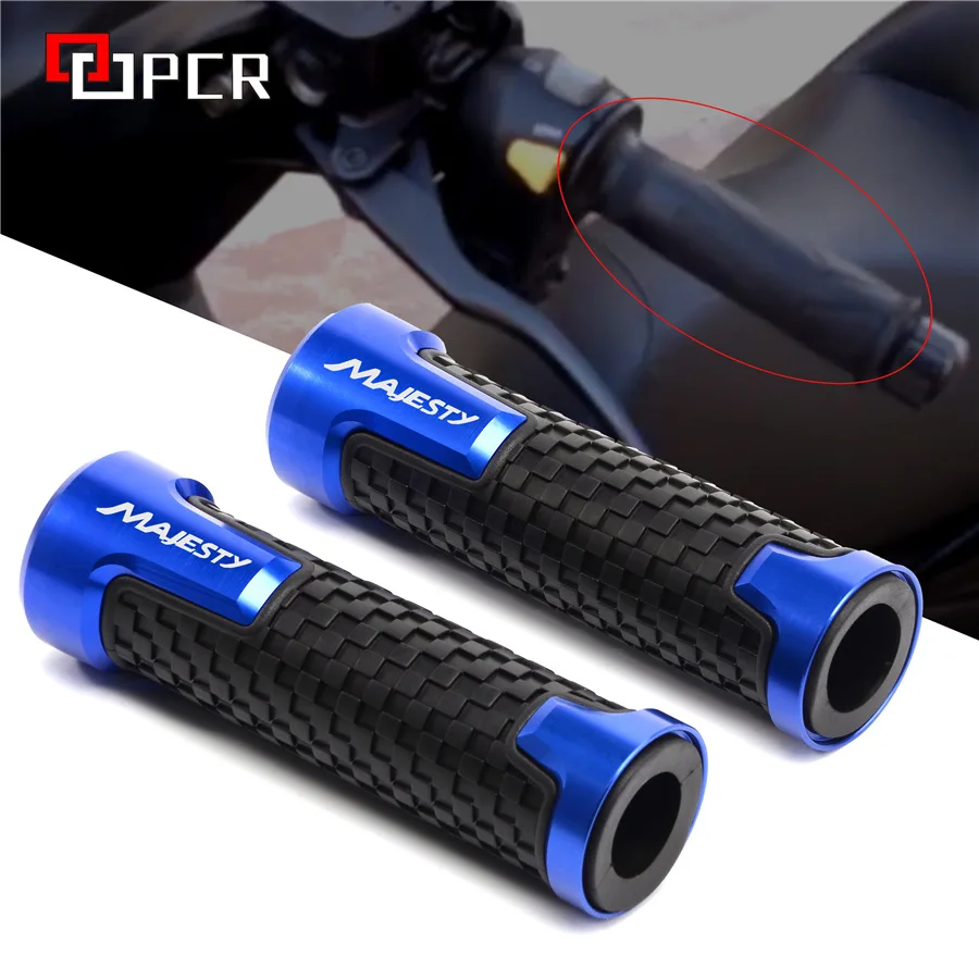Accessori Moto Manopole Manubrio In Alluminio + Pom Per Yamaha Grand Majesty 400 2005 2006-2011