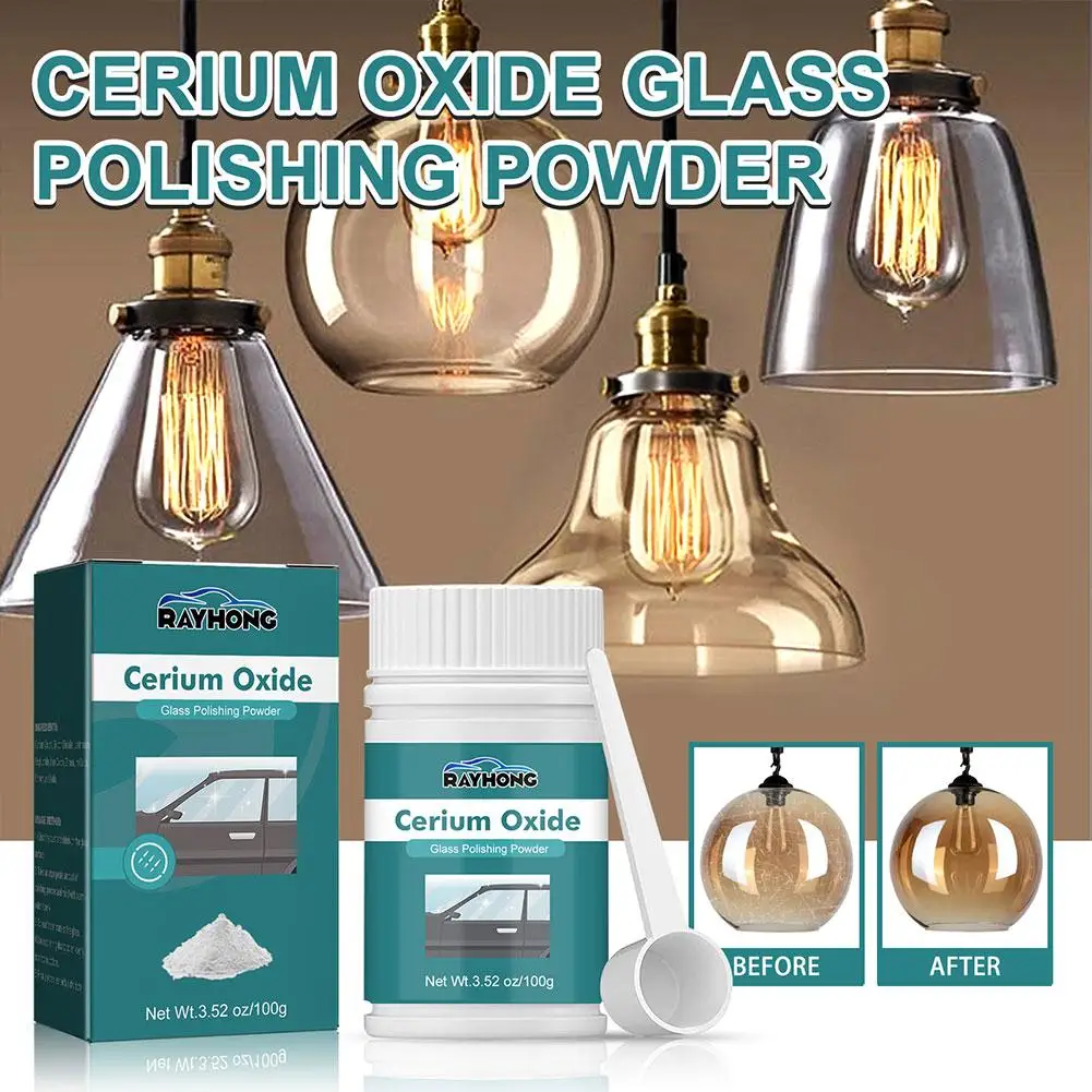 100G Auto Parabrezza Lucidatura Polvere Specchi Di Vetro Lucidatura Polvere Scratch Composite Window Repair Cerium Tool Removal Oxi L1W4