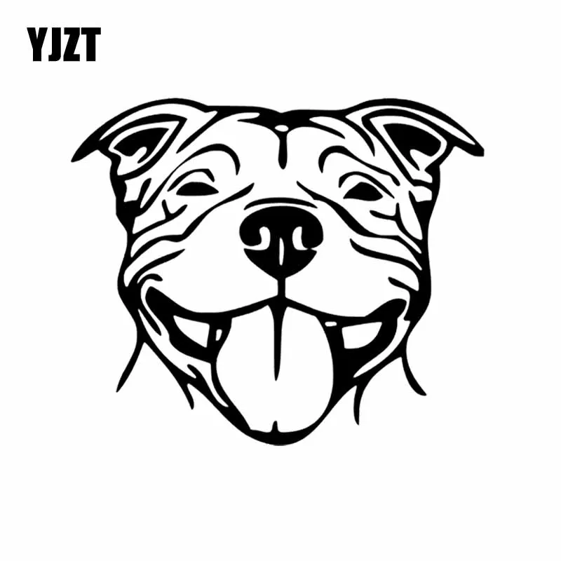 Yjzt 16X13.5Cm Staff 3X3 Bull Terrier Staff Cane Decalcomania Del Vinile Adesivo Per Auto Finestra Di Automobile Decor Nero/Argento C24-1132