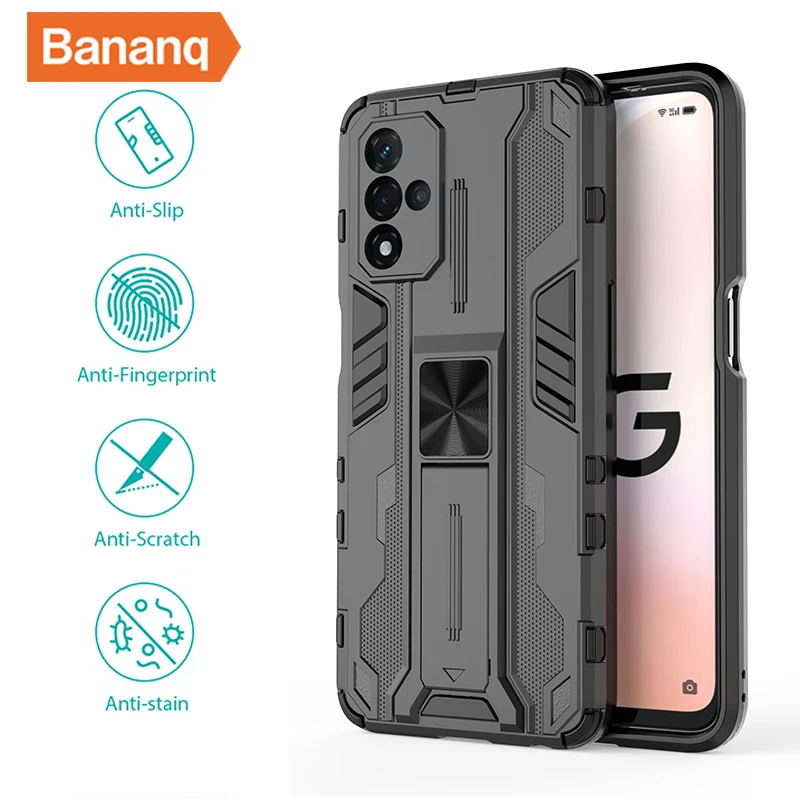 Bananq Stand Phone Armor Case Per Oppo A55 A74 4G A93 A94 A93S K9S 5G K9 K10 F19 Trova X3 X5 Pro Cover Antiurto