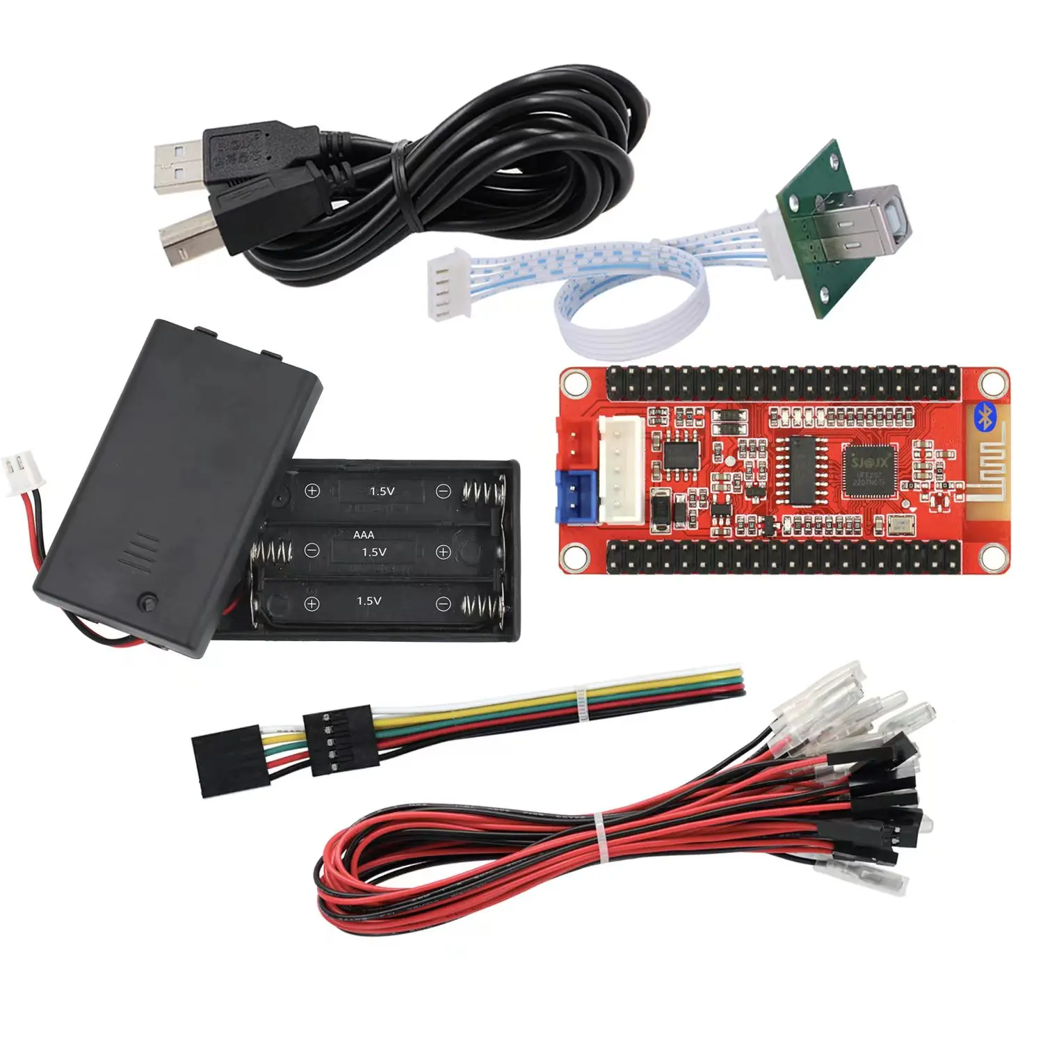 2.4G Bluetooth Wireless Encoder Usb Arcade Zero Delay Joystick Encoder Pcb Sanwa Game Stick Controller Raspberry Pi/Pc Ps3 Ps4