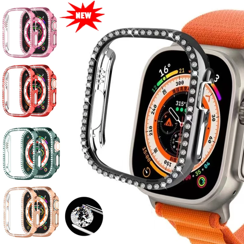 Custodia Diamantata Per Apple Watch Ultra 8 49Mm Proteggi Schermo Paraurti Bling Per Apple Watch 8 7 45Mm 44Mm 42Mm 38Mm 40Mm 41Mm Telaio