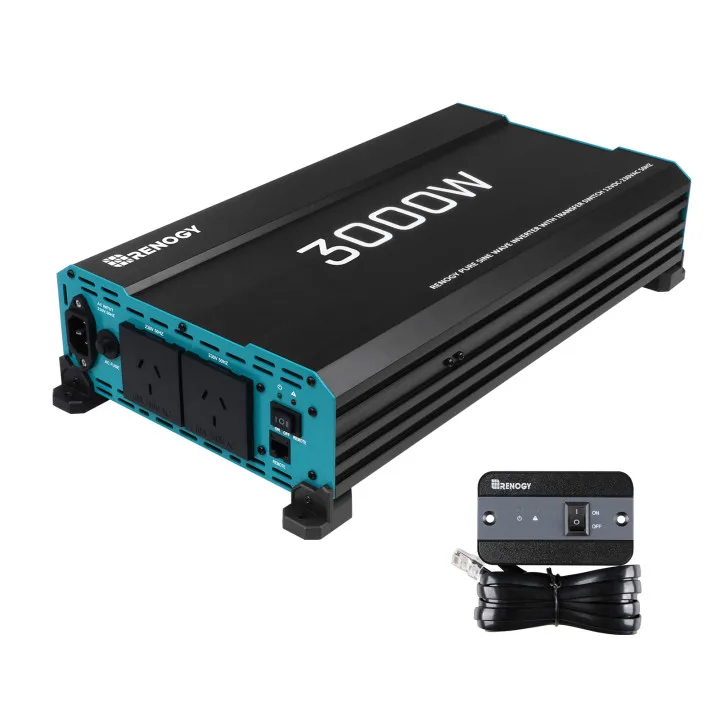Renogy 3000W Inverter A Onda Sinusoidale Pura Convertitore Da 12V Cc A 240V Ca, Inverter Di Energia Solare Off-Grid Telecomando Porta Usb