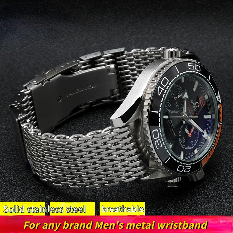 20M 22Mm 24Mm Per Panerai Omega Breitling Seiko Cinturino In Acciaio Inossidabile Da Uomo Milano Cool Mesh Cinturino Da Polso Con Fibbia Di Sicurezza 
