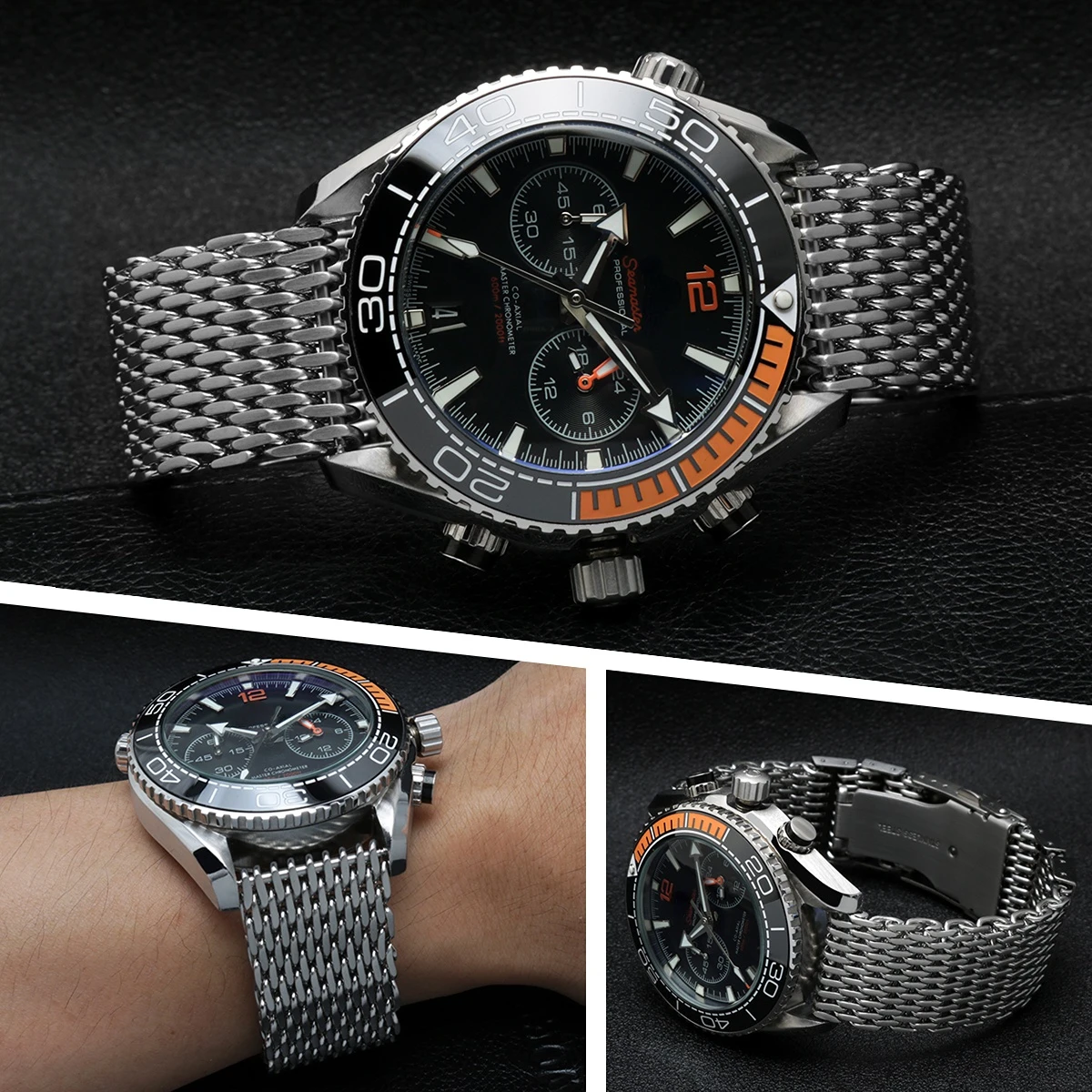 Cinturino Da Polso Shark Mesh Milano 20 22 24Mm Per Hamilton Omega Breitling Citizen Cinturino In Acciaio Inossidabile Seiko Cinturino In Metallo Mass