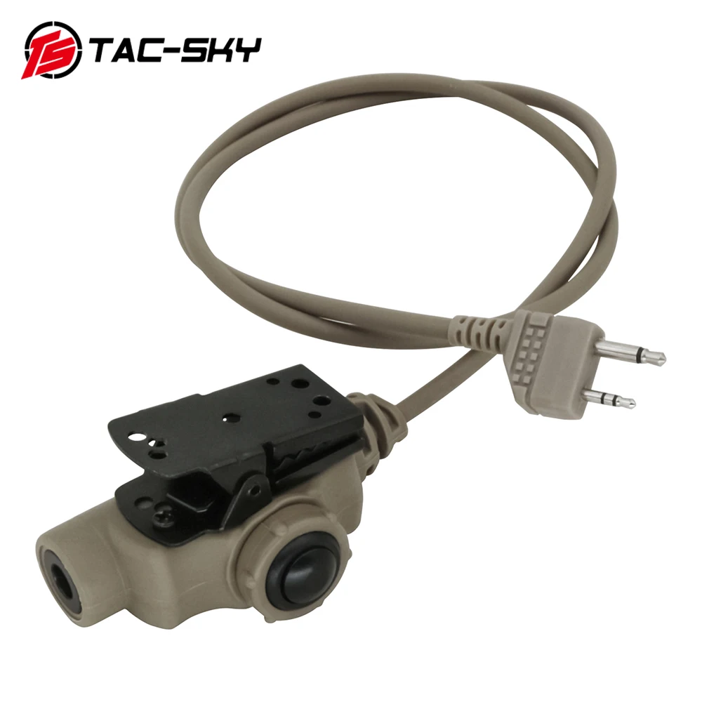 Tac-Sky Tactical Ptt Adapter U94 V2 Ptt Midland Ptt Per Midland Plug Walkie Talkie Compatibile Con Cuffie Comtac Ii Iii Sordin