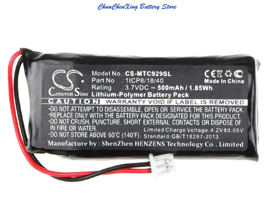 Cameron Sino 500Mah Battery 1Icp8/18/40 For Midland Bt City, C929.01, For Apple Mini