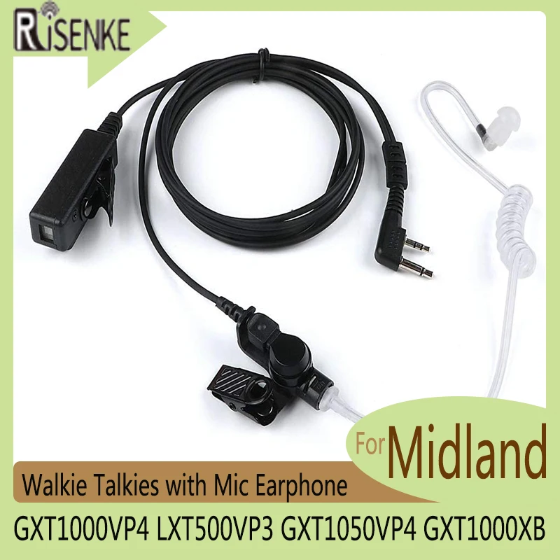 Risenke-Auricolare Per Walkie Talkie, Cuffie Con Mic, Accessori, Per Midland, Gxt1000Vp4, Lxt500Vp3, Gxt1050Vp4, Gxt1000Xb