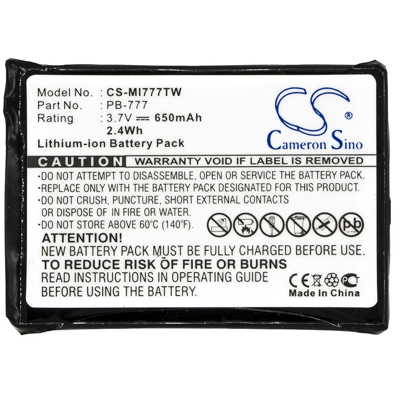Batteria Walkie-Talkie Per Batteria Midland Pb-777,Pmr446 +, 777 650Mah