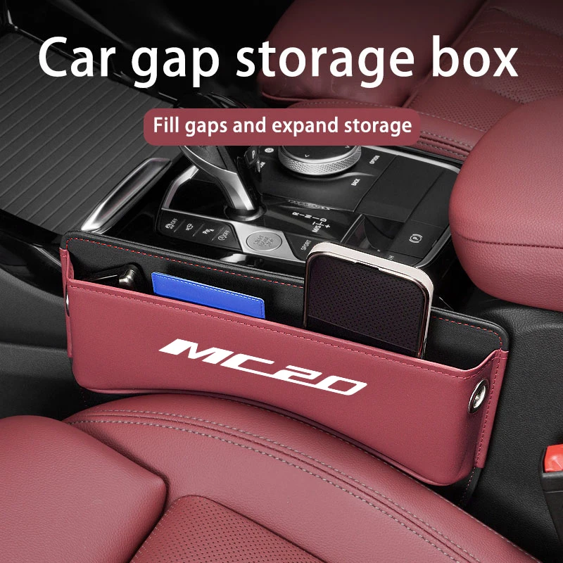 Per Maserati Mc20 Car Seat Gap Organizer In Pelle Auto Console Side Crevice Storage Box Accessori Interni