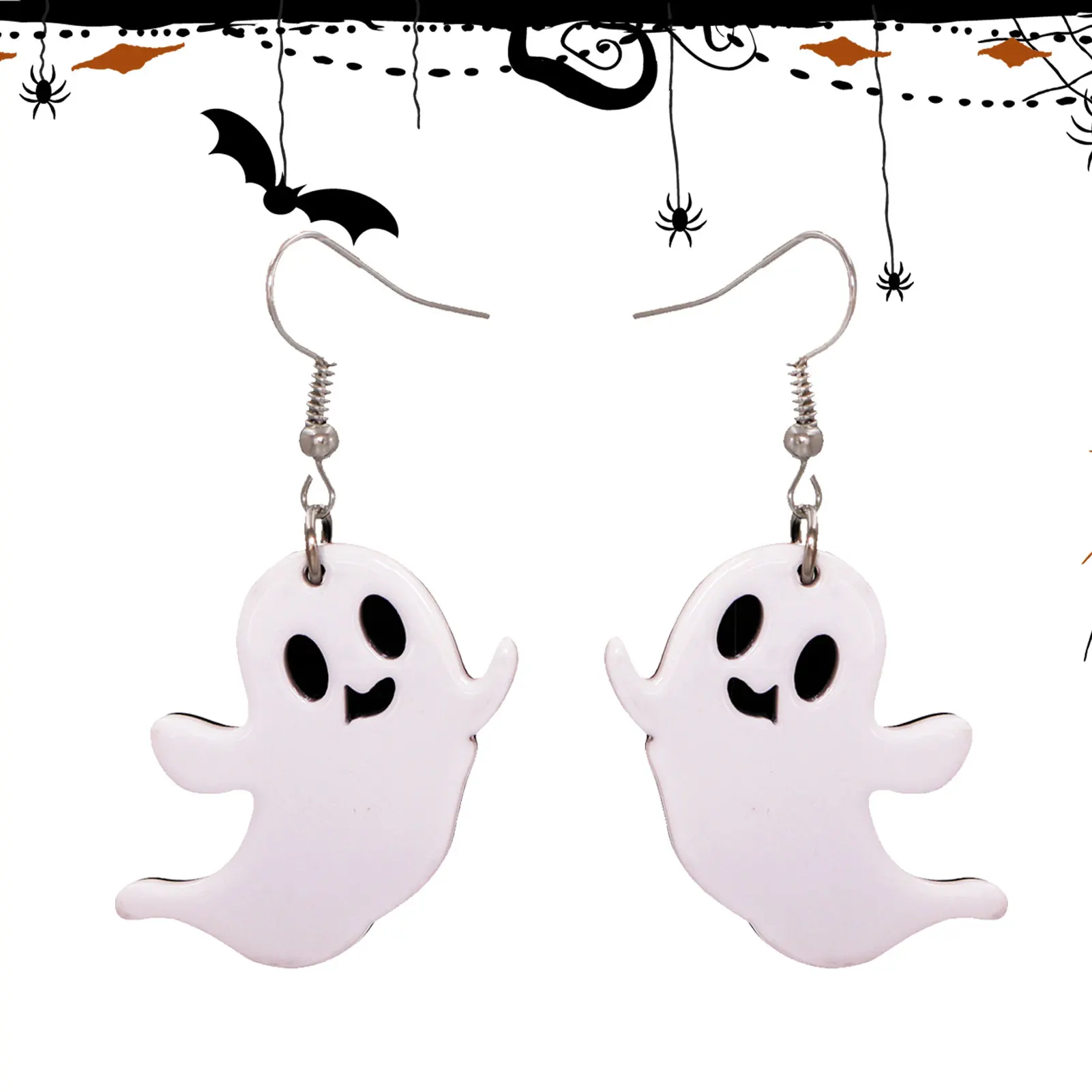 Cute Cartoon Pumpkin Ghost Bat Cat Skeleton Spider Boo Ciondola L'Orecchino Halloween Party Favor Costume Regali Per Le Donne Ragazze