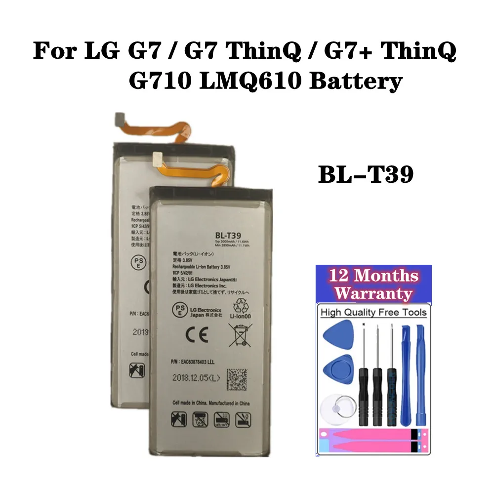 New Blt39 Bl-T39 Battery For Lg G7 G7+ G7 Thinq Lm G710 Thinq G710 Q7+ Lmq610 3000Mah Bl T39 Mobile Phone Battery + Tools