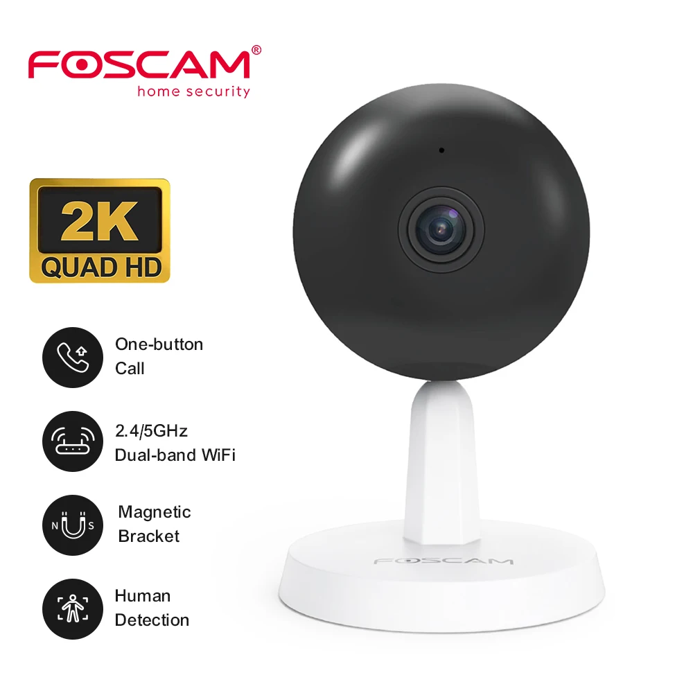 Foscam X4 4Mp Dual-Band Wifi Cam Wireless Smart Home Security Ip Camera Con Ai Rilevamento Umano Chiamata A Un Pulsante Baby Monitor
