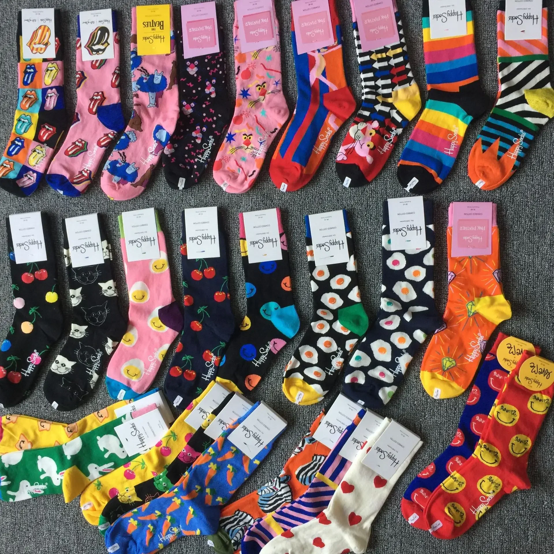 Happy Socks Women Crew Socks Cotton Novità Gift Taglia Unica