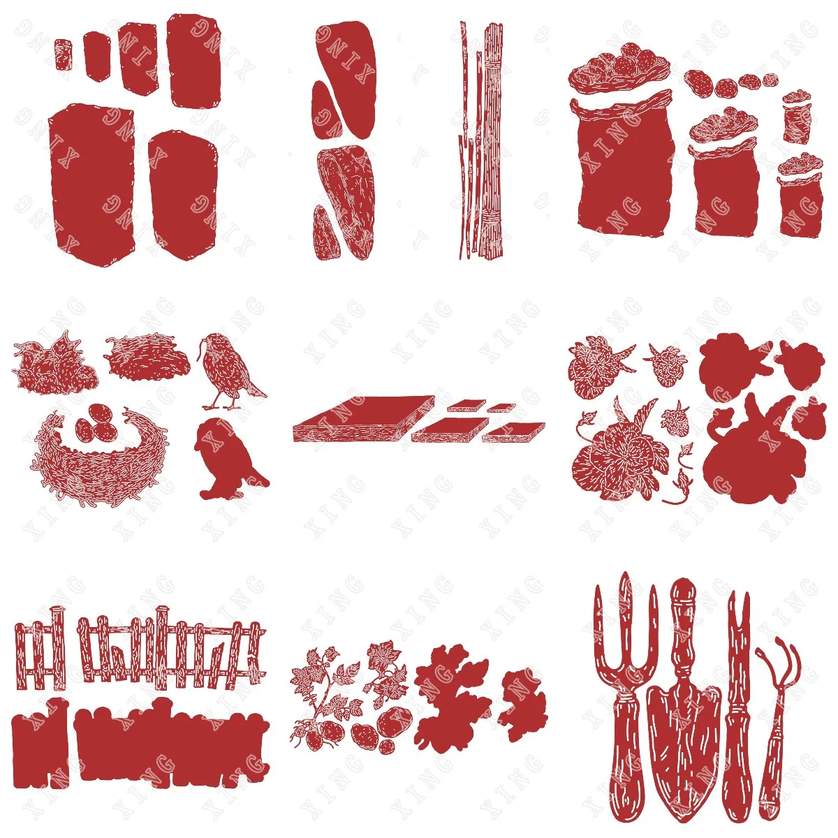 Gunny Sack Spring Home Brick By Brick Wickerwork Harvest Fence Die Set Diy Paper Scrapbook 2022 Le Più Recenti Matrici Per Il Taglio Del Metallo Artig