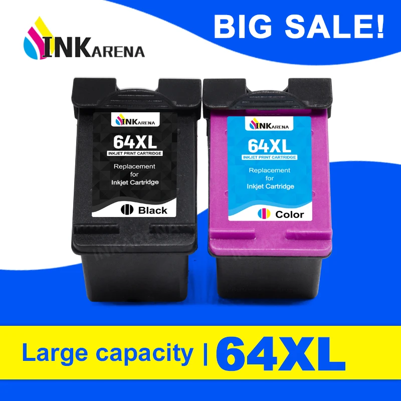 Cartuccia D'Inchiostro Rigenerata Inkarena Sostituire Per Hp 64Xl 64 Xl N9J92An N9J91An Per Envy Photo 7855 7858 6255 7155 7120 6252