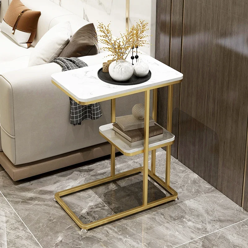 Storage Luxury Side Table Organizer Iron Industrial Mobile Side Table Shelf Estetica Mesa Auxiliar Salon Furniture Accessories