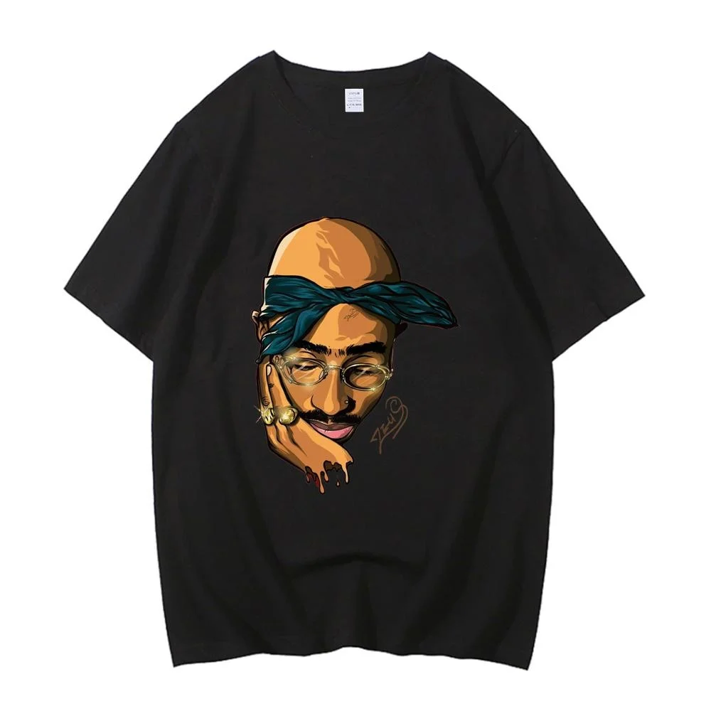 Tupac 2 Pac Trust Nessuno Cotone Di Alta Qualità Maglietta Taglia Ue Harajuku Comic Graphic Men Tee 2000S Comic Graphic Vestiti Maschili