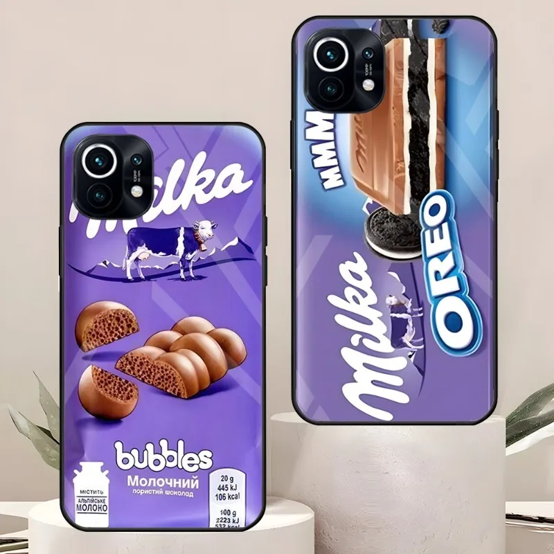 Custodia Per Telefono Milka Chocolate Cow Cookies Per Xiaomi 11 13 12 Pro X T Lite Poco F3 S Note 10 S 8 A 9 Redmi Vetro Temperato Coque