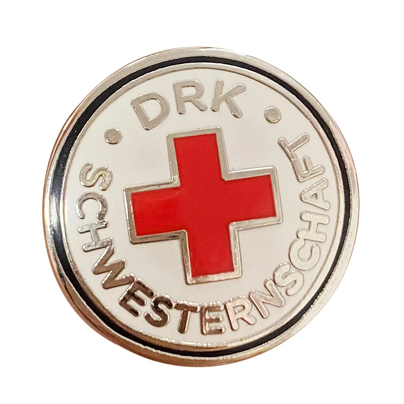 Tedesco Militaria Drk Sisterhood Spilla In Rosso E Bianco