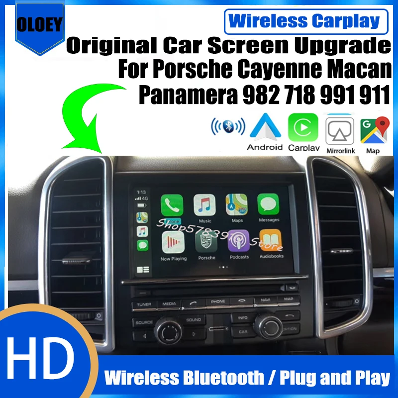 Wireless Apple Carplay Android Auto Interface Adapter Reverse Camera Per Porsche Cayenne Macan Panamera 982 718 991 911