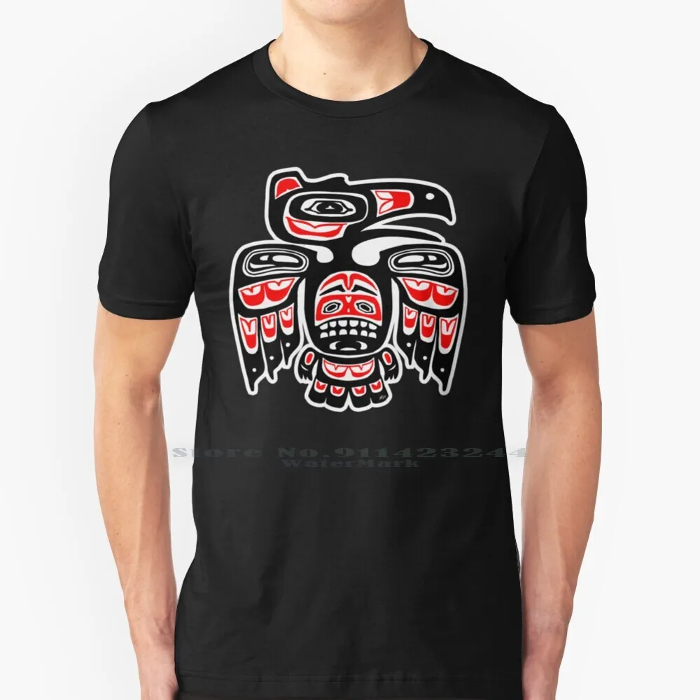 Maglietta Dell'Alaska Eagle Cotton 6Xl Inuit Lingit Alaska Pacific North West Tribe Indian Wisdom Trickster Animal God Deity Raven