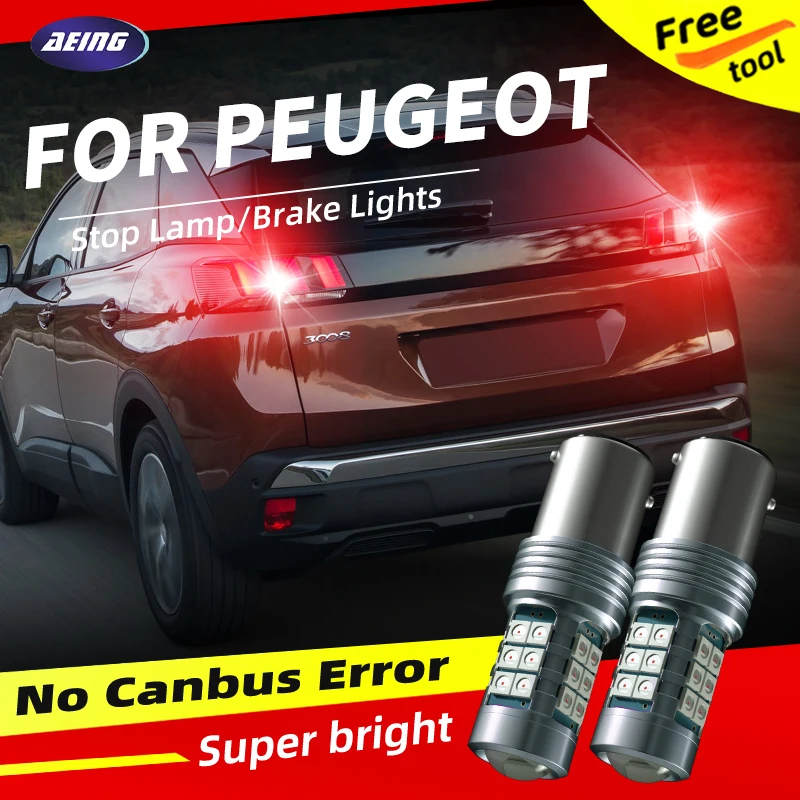 2 Pz P21/5W Led Luci Di Arresto Del Freno Blubs Bay15D 7528 Per Peugeot 106 1A 1C 1S 107 108 206 Van Cc Sw + 301 306 308 Sw 4E 4H 4A 4C
