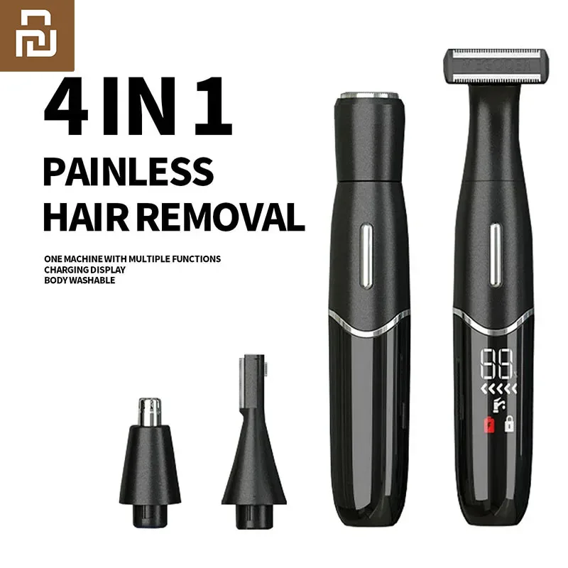 Youpin Electric Hair Remover Ricaricabile Lady Shaver Naso Hair Trimmer Sopracciglio Shaper Gamba Ascella Bikini Trimmer Donna Epilatore