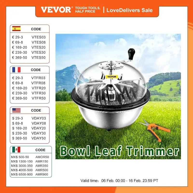 Vevor Ciotola Rifinitore Erba Manuale Diametro Da 16 Inch / 19 Inch / 24 Inch In Acciaio Inossidabile Da Giardino Cortile Uso Domestico Taglierina Erb